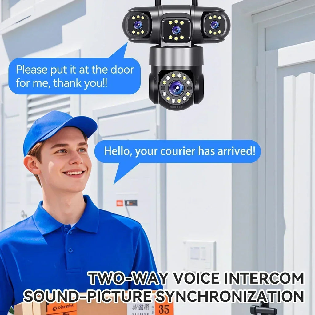 16X ZOOM WiFi Camera 20MP Four Lens Outdoor 6K 12MP IP66 Waterproof Night Vision Two-Way Intercom CCTV Video Surveillance