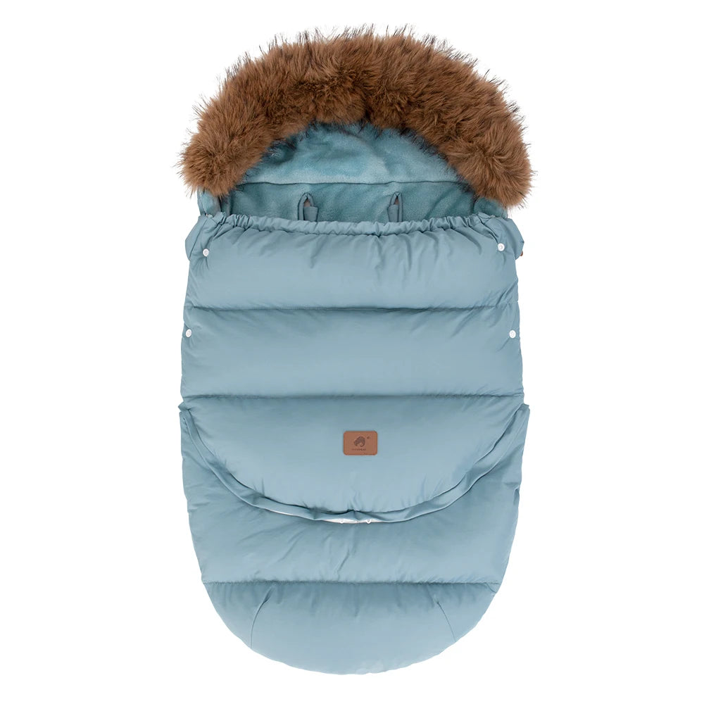 Baby Stroller Accessories Universal Pram Socks With Windproof Hooded Removable Fur Collar Winter Warm Envelope For Discharge