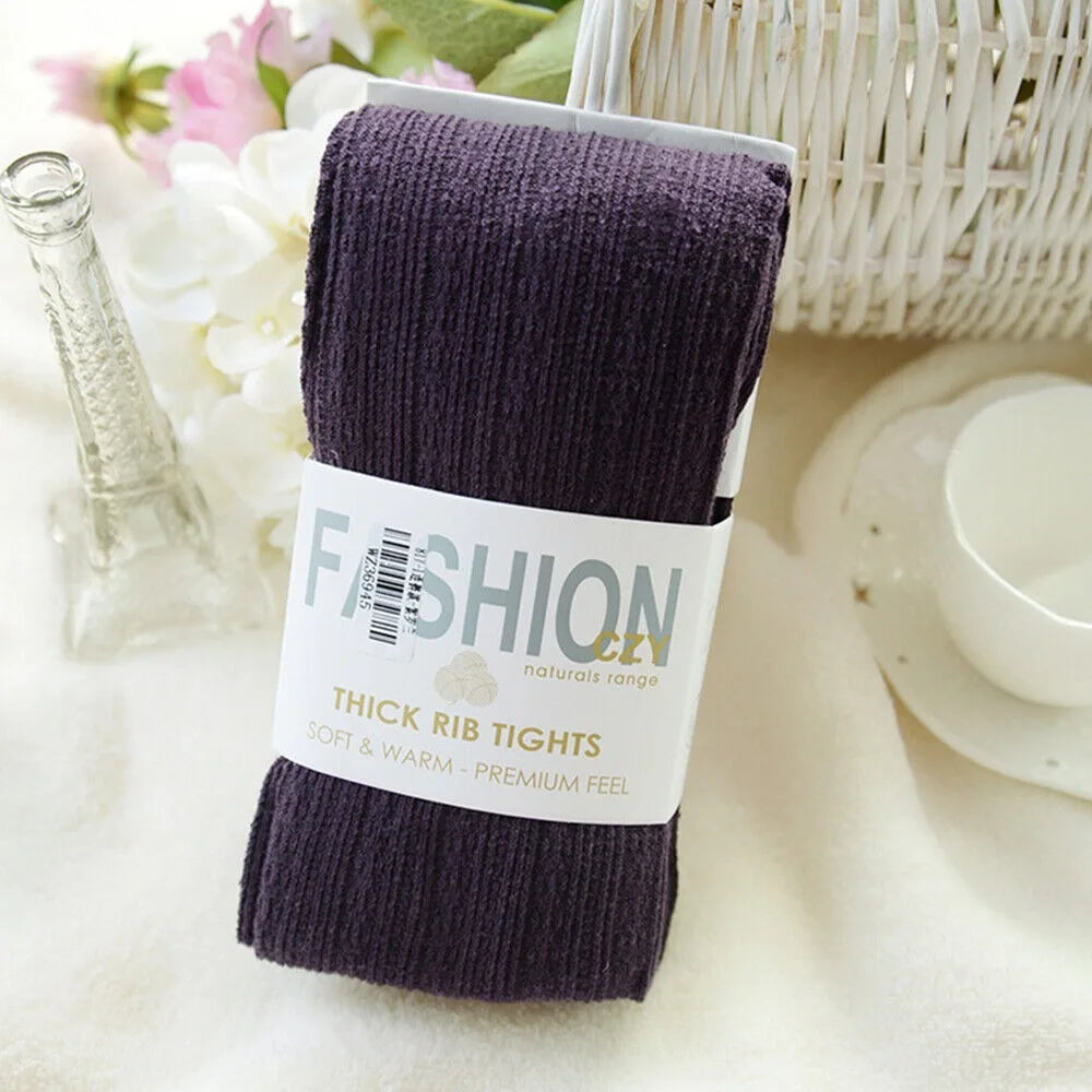 Women Thermal Knitted Footed Tights Warm Breathable Cotton Pantyhose Winter High Stretch Stockings High Quality