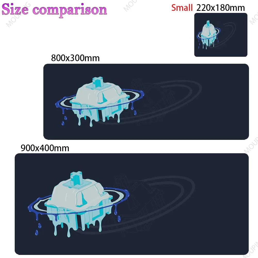 Large Kawaii Grey Gaming Mouse Pad Non Slip Rubber Stitched Edge Desk Mat For PC Laptop Office Dorm Switch Keyboard Gamer Gift
