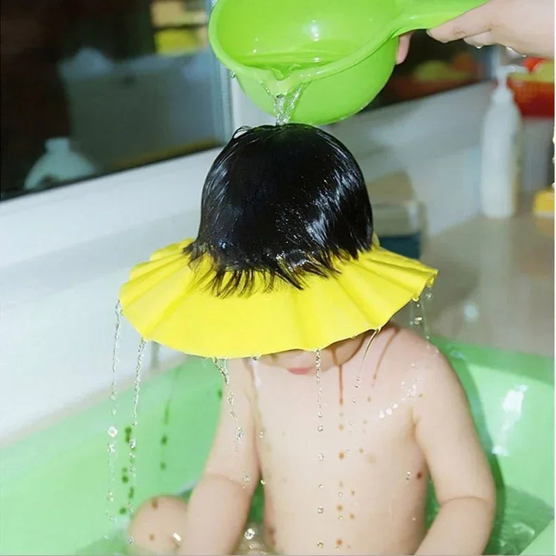 Adjustable Baby Shampoo Cap Waterproof Splashguard Bath Visor Hat Durable Infant Hair Wash Shield with Eye Protection for Shower
