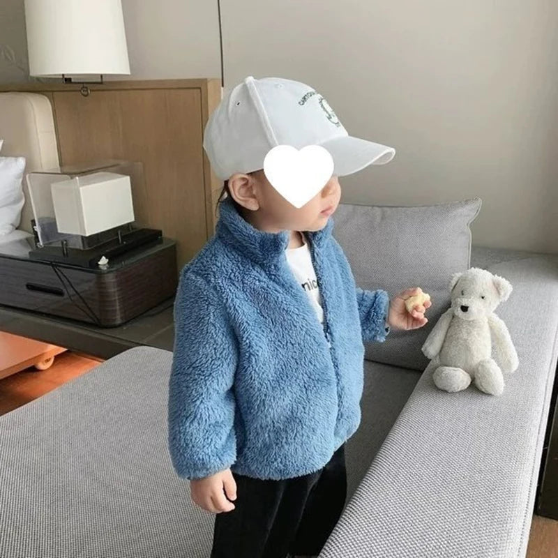 Ircomll Baby Boy Grils Clothes Lamb Fleece Cotton Jacket For Children Kids Clothing Toddler Coat For Boys And Girls Warm Jacket