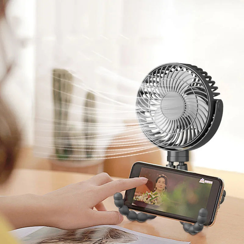 Fan for Cart Stroller Fans Portable Outdoor Fan Clip On for Baby 500mAh USB Rechargeable Handheld Electric Fan for Home 3 Speeds