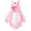 1 to 24 Months Baby Boys Girls Cartoon Bodysuit Animal Costume Flannel Role Play Hooded Long Sleeve Pajamas Jumpsuits