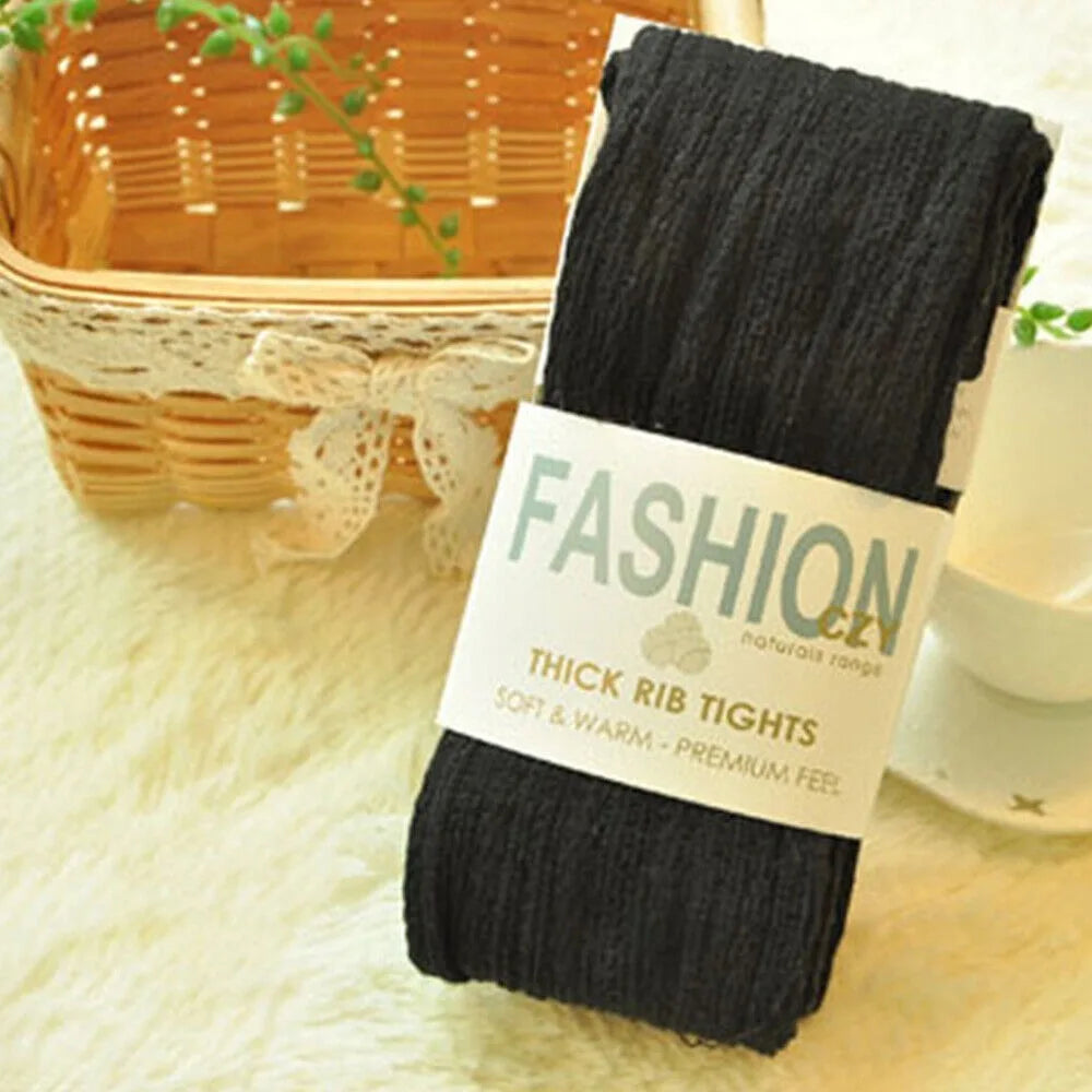 Women Thermal Knitted Footed Tights Warm Breathable Cotton Pantyhose Winter High Stretch Stockings High Quality