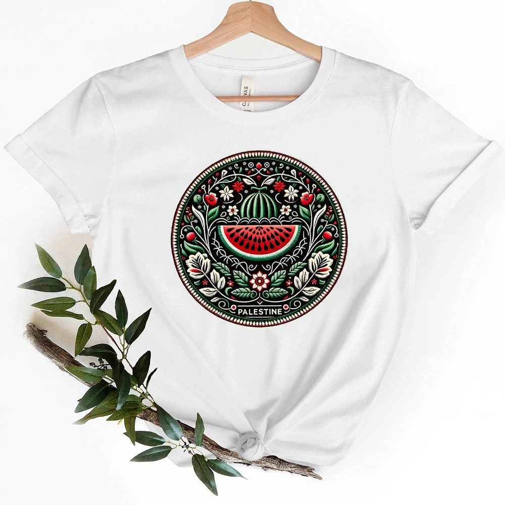 Funny Watermelon This Is Not A Watermelon College T-shirts Love and Peace Printed Clothing Graphic Tee Tops Unisex Clothes Tops