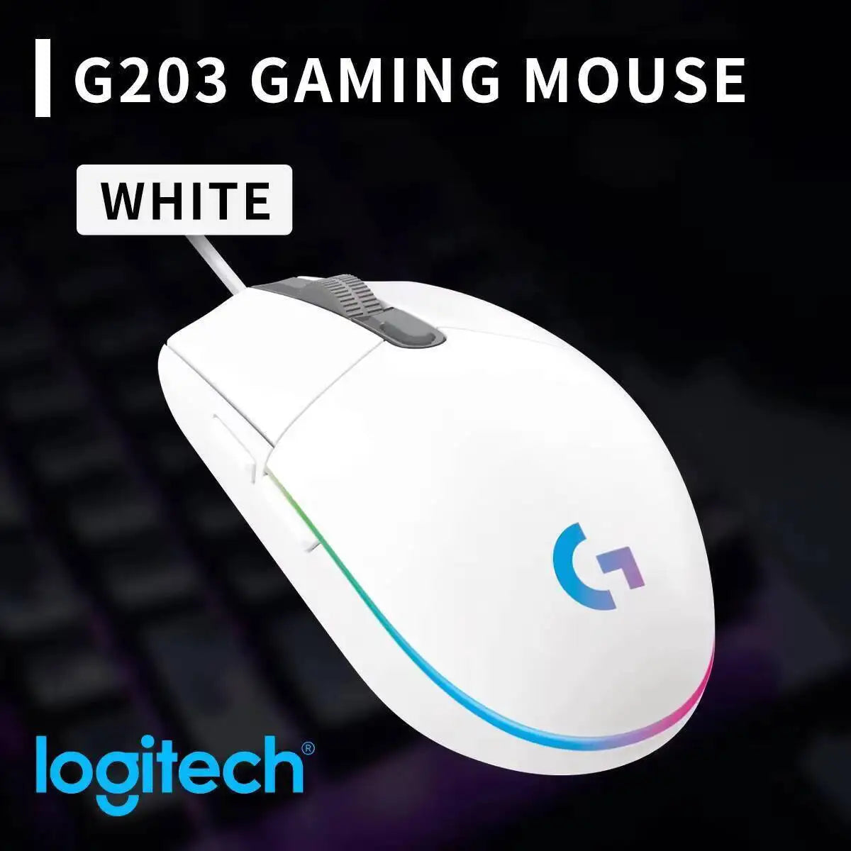 Logitech G102 Wired Gaming Mouse Adjustable DPI 16.8M RGB Colors Mechanical Buttons Ergonomic Design for Competitive Gamers