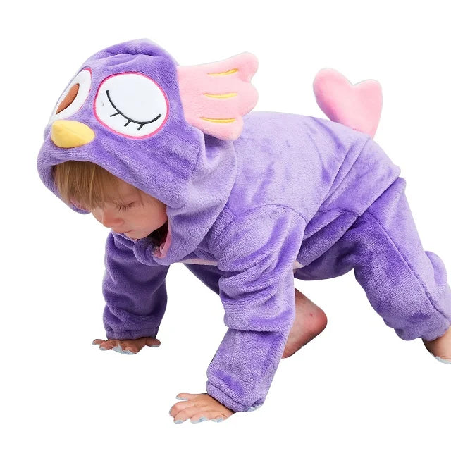 MICHLEY New Easter Rabbit Baby Rompers Winter Hooded Flannel Toddler Infant Clothes Overall Bodysuits Jumpsuit Costume For Kids