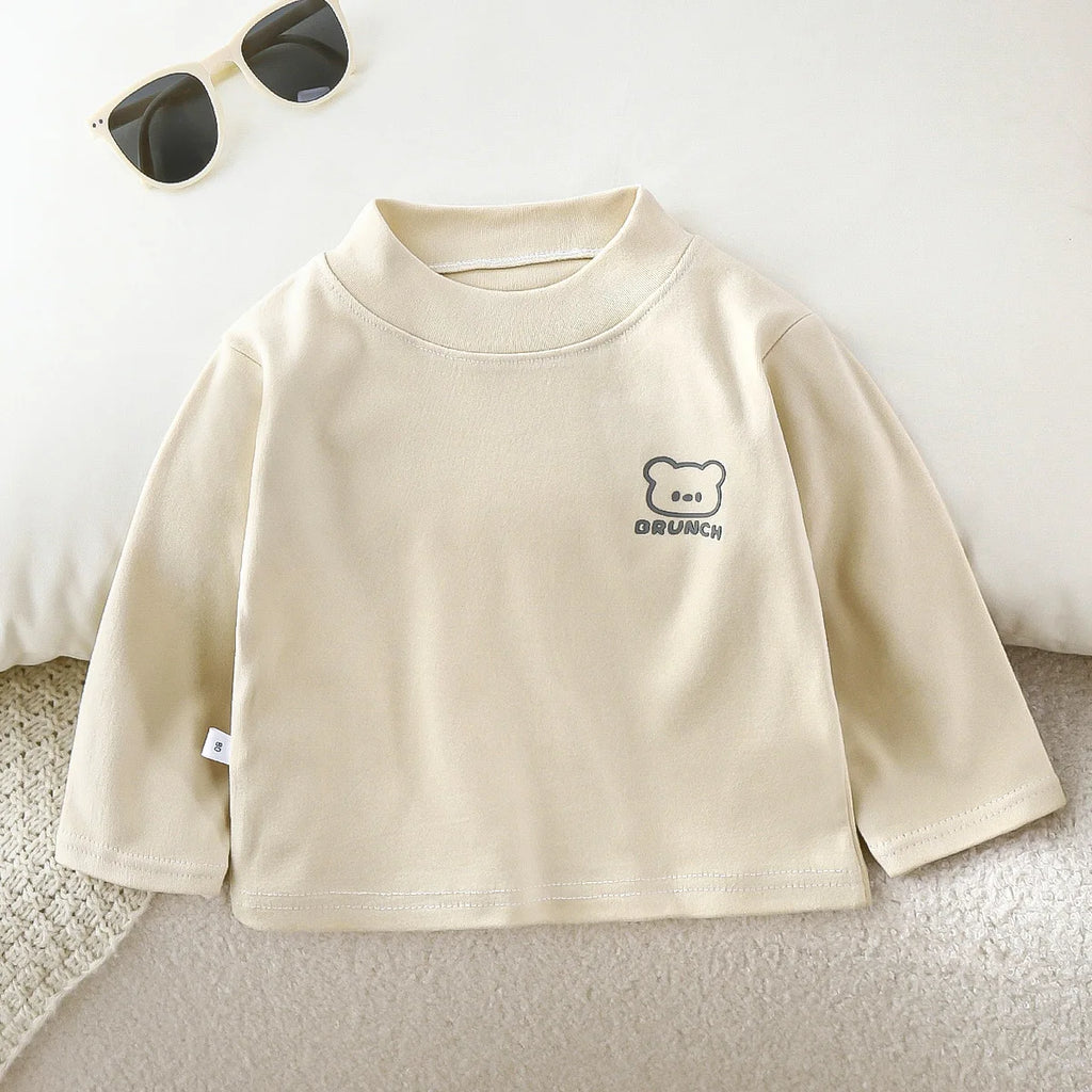 Kids Turtleneck Top Autumn Winter Children Long Sleeved Shirt Baby Girl Base Pullover Blouse Baby Clothing