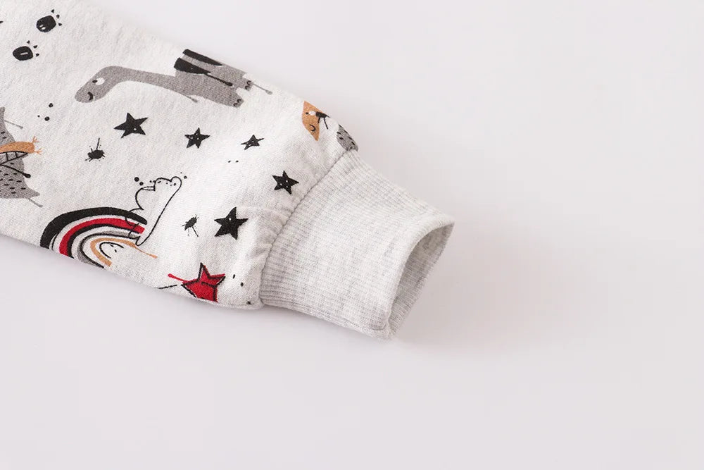 Autumn Boys Sweatshirt Kids Fashion Cartoon Round Neck Top Infant Casual T-shirt 2-7T Spring Europe and America Girls Clothes