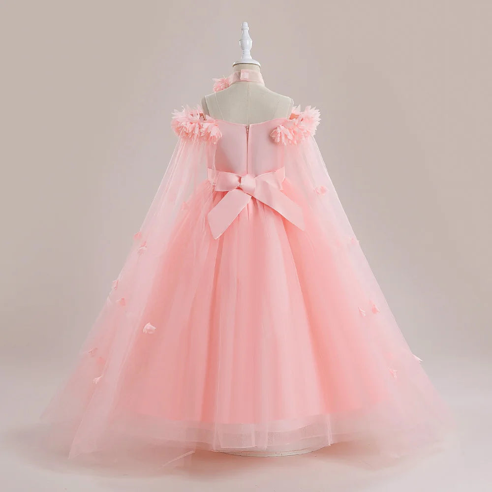 Flower Girls Bridesmaid Dress For Weddings Lace Elegant Kids Birthday Party Princess Dresses 6 10 14 Yrs Teenager Prom Formal