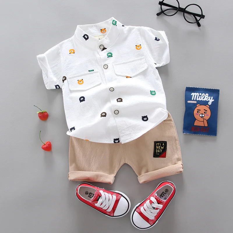 Fashion Baby Boy's Suit Summer Casual Clothes Set Top Shorts 2PCS Baby Clothing Set For Boys Infant Suits Kids Clothes