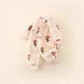 2026 Boys Girls Winter Spring Jumpsuit 0-24M Newborn Fleece Lined Long Sleeve Onesie Infant Cartoon Print Soft Warm Baby Romper