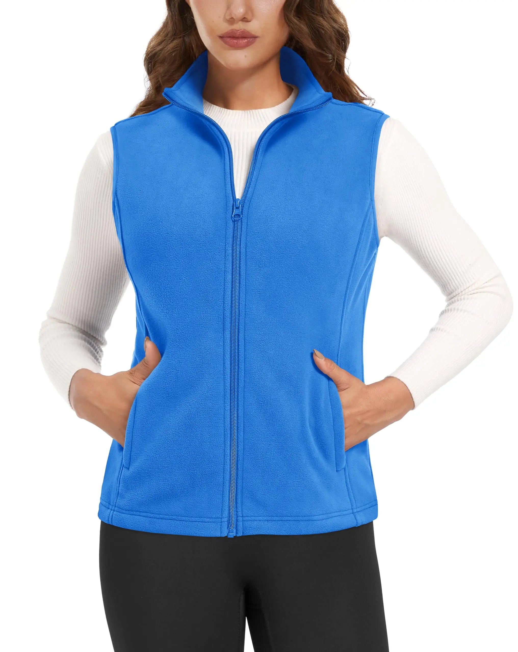 TACVASEN Autumn Winter Soft Warm Vest Womens Fashion Fleece Sleeveless Jacket Lightweight Outdoor Casual Zipper Front Waistcoat