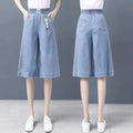 High Waist Wide Leg Pants Thin Design Summer Jeans Women's Loose Fit Small Size  Straight Cut Denim orts