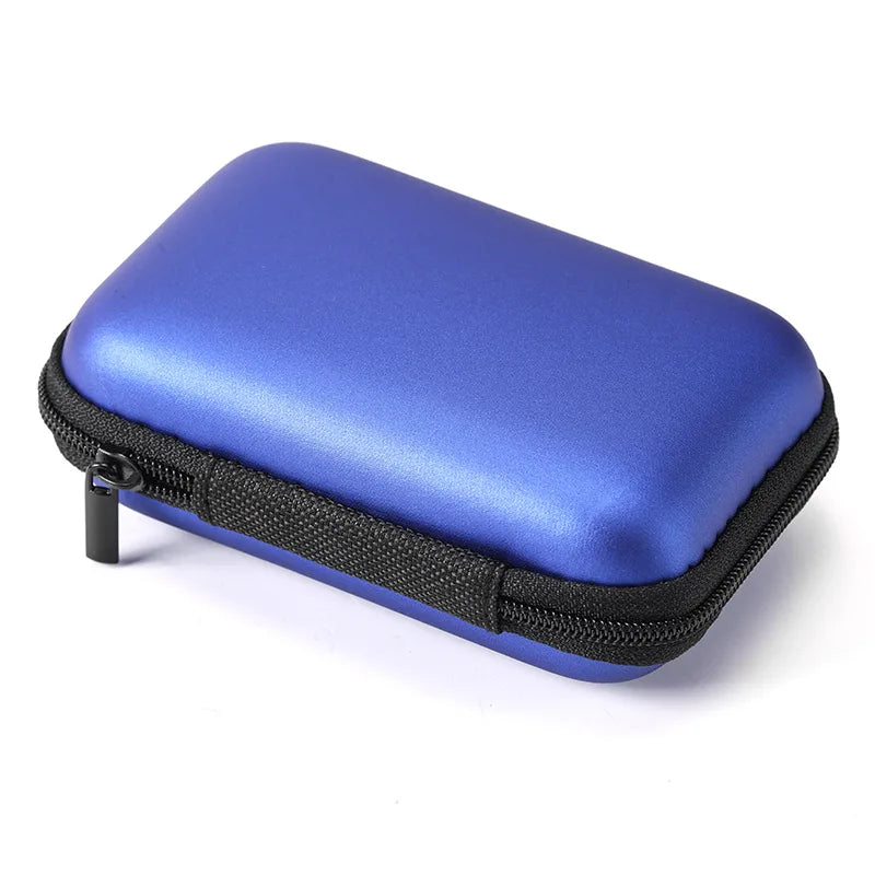 EVA Hard Drive Case Portable Shockproof Storage Bag for 2.5” External HDD SSD USB Data Cable Bluetooth Earphone Organizer Zipper