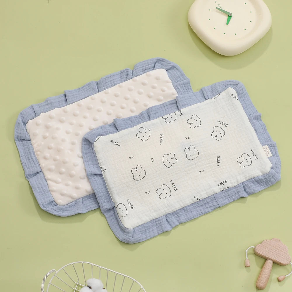 Newborn Baby Flat Pillow Cartoon Printed Baby Pillow Cotton New Born Cloud Pillow Four Seasons Universal Pillow Cushion