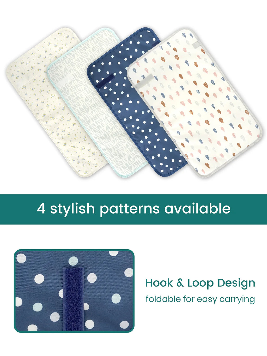 Portable Diaper Changing Pad, Easy Wipe Clean - Foldable Waterproof Baby Changing Mat for Diaper Bag,