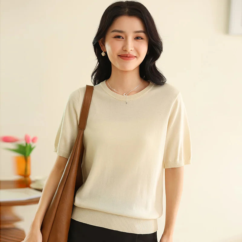 WinvyNee Summer Women's T-shirt 100% Cotton Short Half Sleeve O neck Clothes Solid Casual Pullover Basic Female Top Y2K A1522005