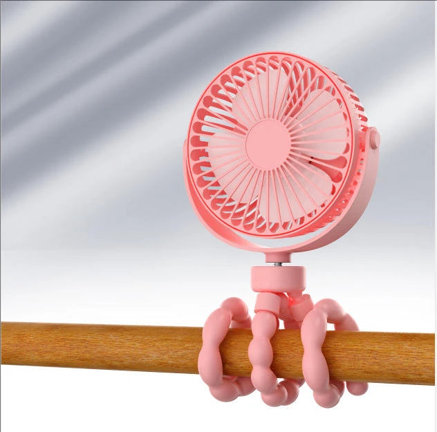 Multi Function Baby Stroller Fan Outdoor Flexible Tripod Clip Fan Usb Rechargeable Mini Portable Octopus Fan For Car Seat Crib