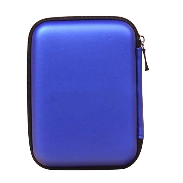 EVA Hard Drive Case Portable Shockproof Storage Bag for 2.5” External HDD SSD USB Data Cable Bluetooth Earphone Organizer Zipper