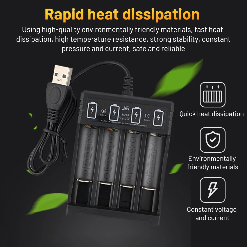 Smart USB Battery Charger WIth Dual Color LED Indicator Light Fast Intelligent Battery Charger For AA/AAA 1.2V NiCd NiMh Recharg