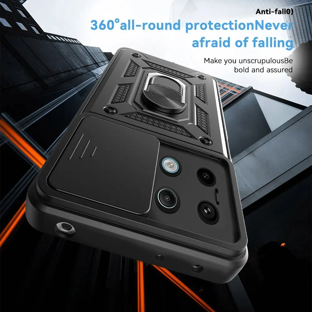 For Redmi Note13 Pro Plus Slide Camera Lens Protector Armor Case For Xiaomi Redmi Note 13 Pro 4G 5G Military Grade Bumpers Cover