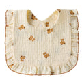 Cotton Baby Bib Infant Muslin Burp Cloths Girls Feeding Bibs Drool Saliva Towel Toddler Ruffle Floral Bib Babies Accessories