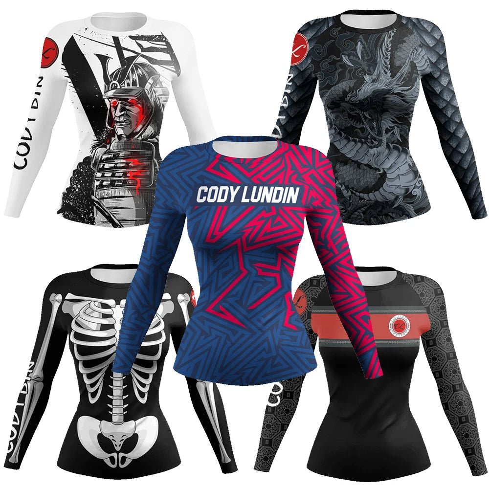 Slim Fit Tranining Women's Rash Guard Long Sleeve UV Protection Tight Fit Yoga Running Gym Fitness Sportswear Quick Dry Tops