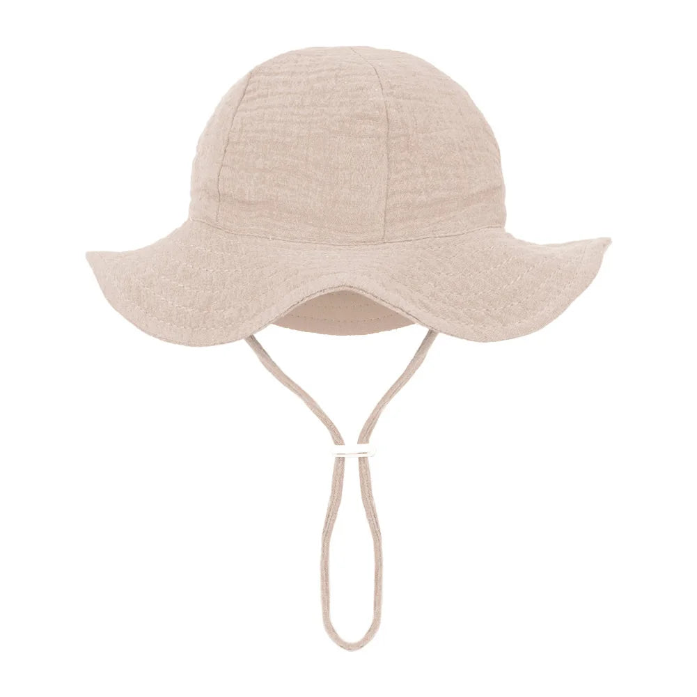 Baby Cotton Bucket Hats New Children Sunscreen Outdoor Caps Boys Girls Print Panama Hat Unisex Beach Fishing Hat For 3-12 Months