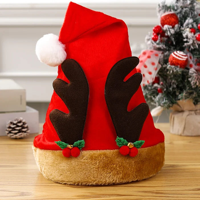 Christmas Hat for Baby Cute Cartoon Elk Santa Claus Xmas Cap Winter Warm Woolen Beanie Cap Party Hair Accessory