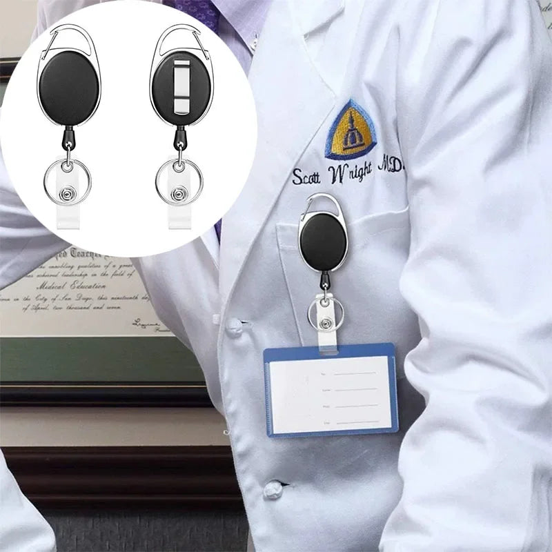 Retractable Id Pendant Badge Reel Roulette Id Badge Holder Retractable Lanyard Holder for Id Card Portagafetes HZ03