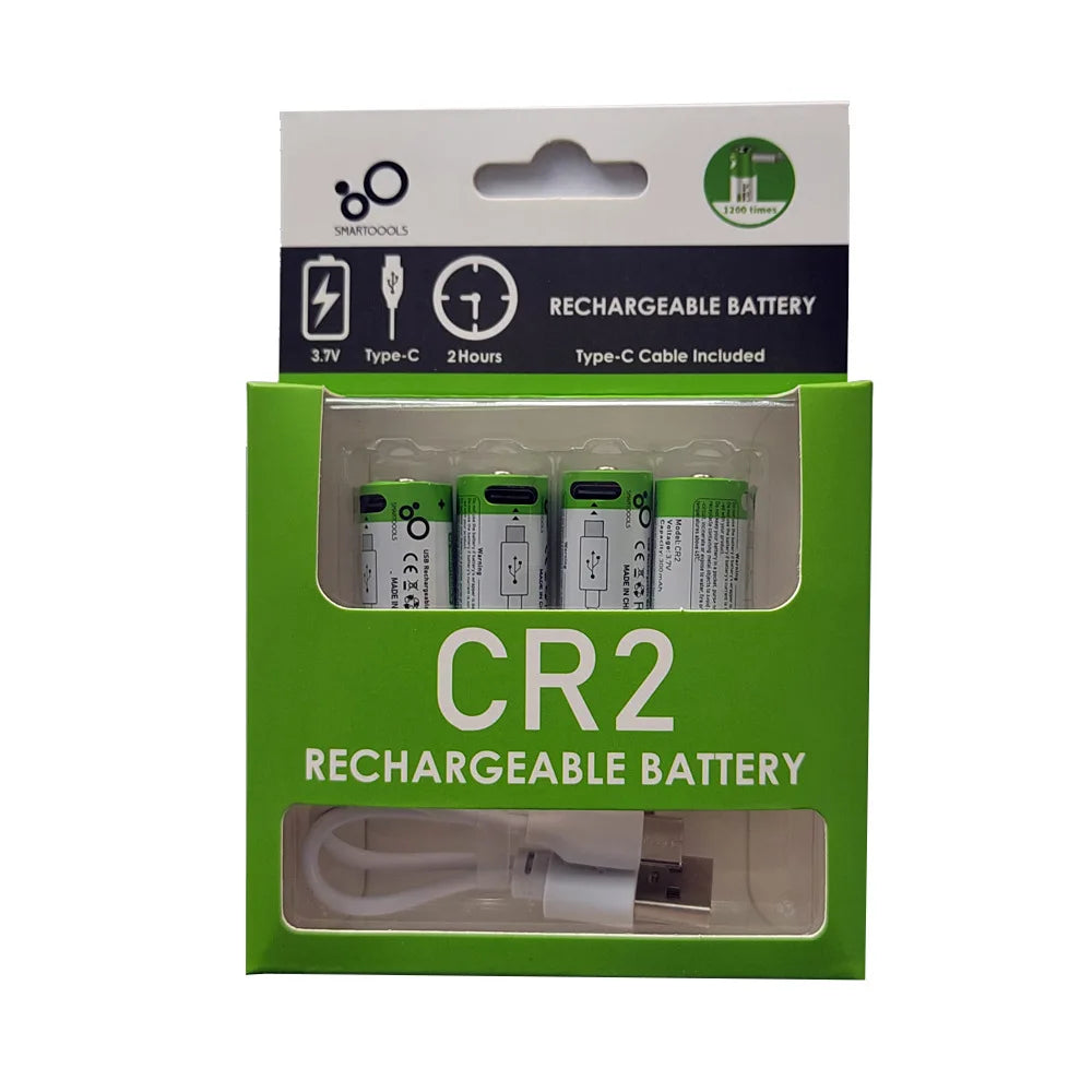 3.7V CR2 Usb Rechargeable Battery Camera Range Finder Disc Brake Lock Sp-1 Printer Wait  Lithium Battery Pilas