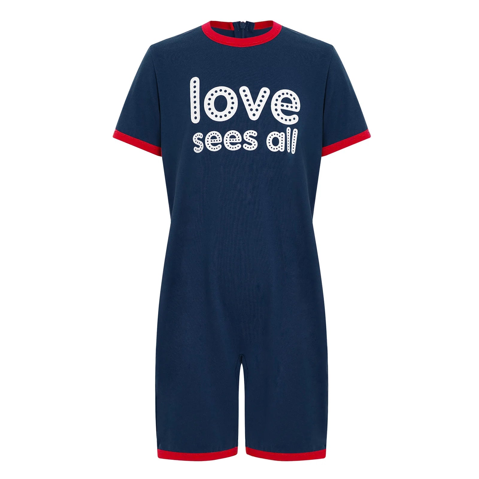 Kids Boys Girls Adaptive Clothing Autism Special Needs Anti-Strip Bodysuit Short Sleeve Back Zipper Romper Homewear Sleepwear