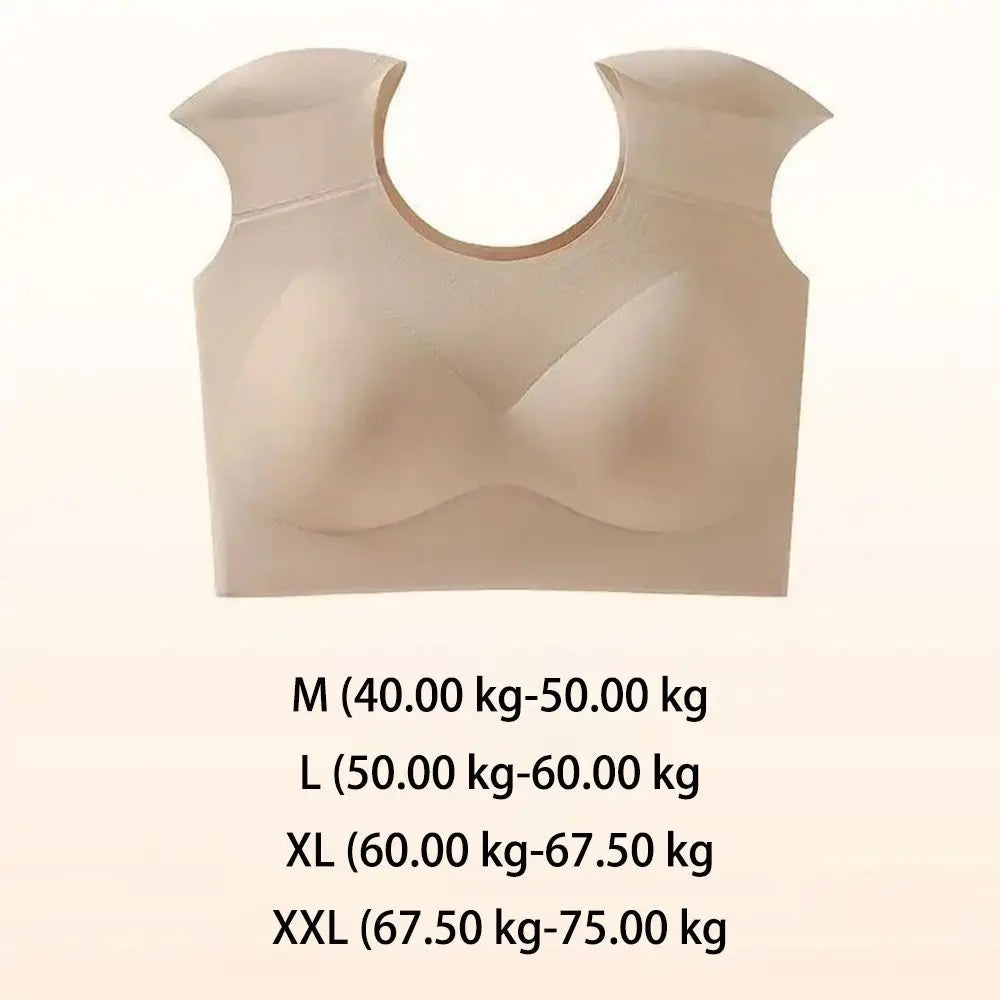Traceless Right-angle Shoulder Bra Breathable Tops Makes Large Breasts Appear Smaller Shoulder Pad Bra for Women