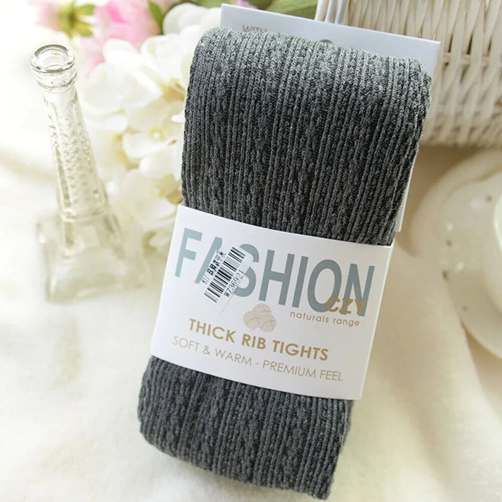 Women Thermal Knitted Footed Tights Warm Breathable Cotton Pantyhose Winter High Stretch Stockings High Quality