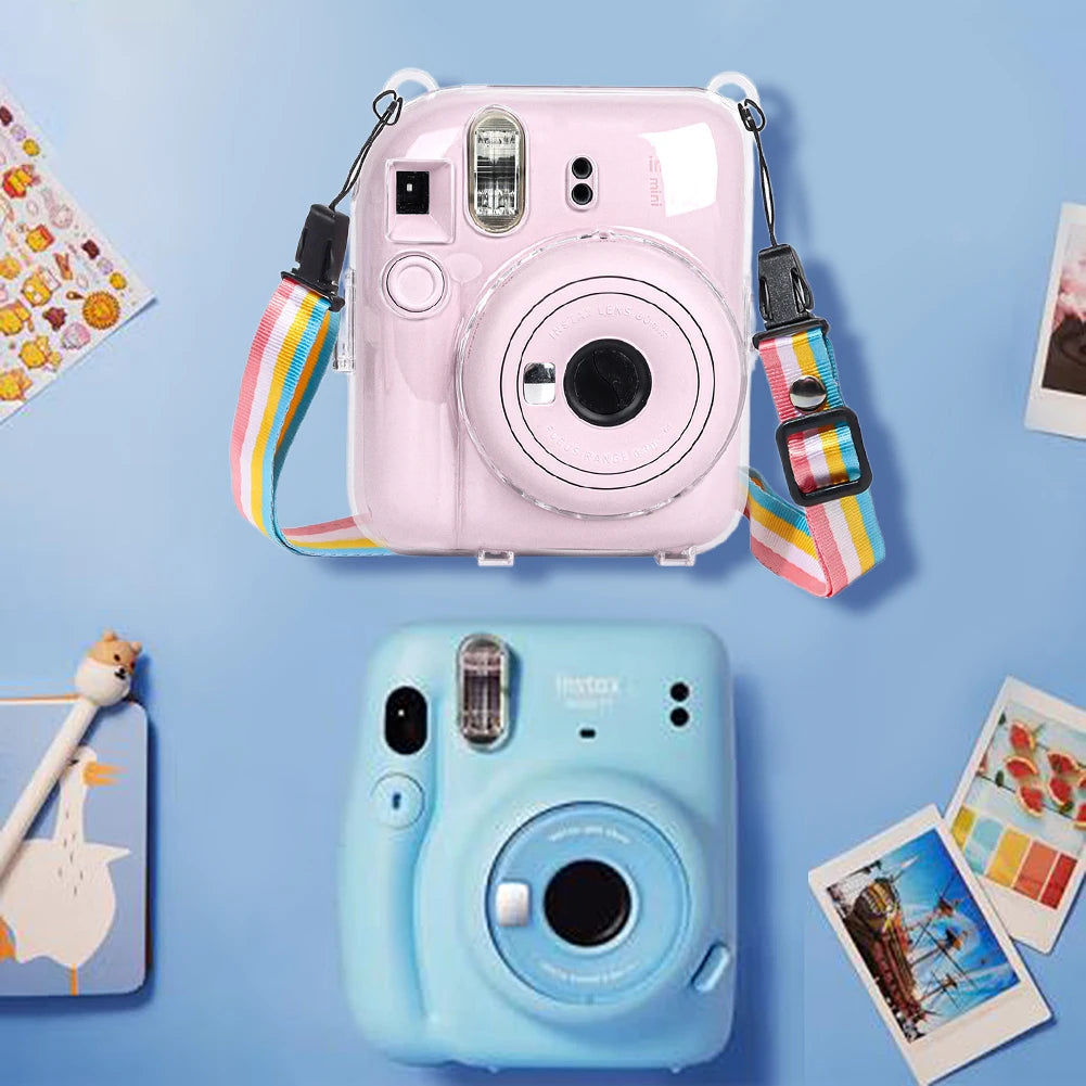 Mini Camera Case PC Crystal Protective Shell Transparent Protective Sleeve for Fujifilm Instax Mini 12 for Camera Instax Mini12