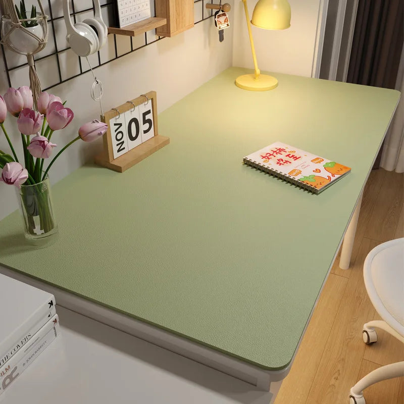 Leather Desk Mat Eco-Friendly Waterproof Table Protector Anti-Fouling PU Leather Table Cover Large Size Non-Slip Desk Cover