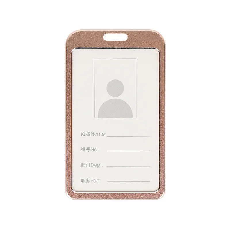 1 Pcs Aluminum Alloy Card Cover Case Bank Business Work Card Holder with ABS Retractable Badge Reel Credit ID Card Badge Bag