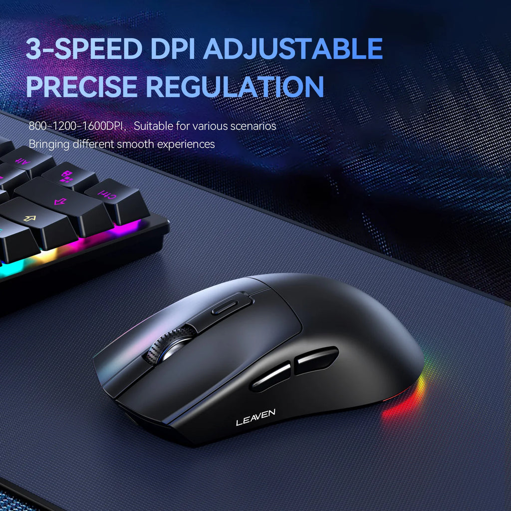 LEAVEN X3 2.4G Bluetooth Dual Mode Receiver Optical Mouse Wireless Gaming Mouse 1600DPI Bluetooth Compatible Mouse for MacBook L