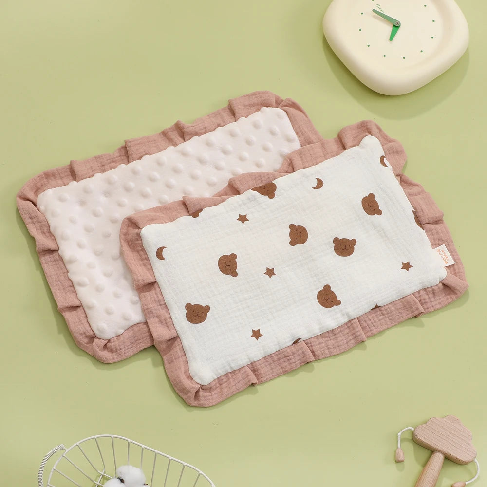 Newborn Baby Flat Pillow Cartoon Printed Baby Pillow Cotton New Born Cloud Pillow Four Seasons Universal Pillow Cushion