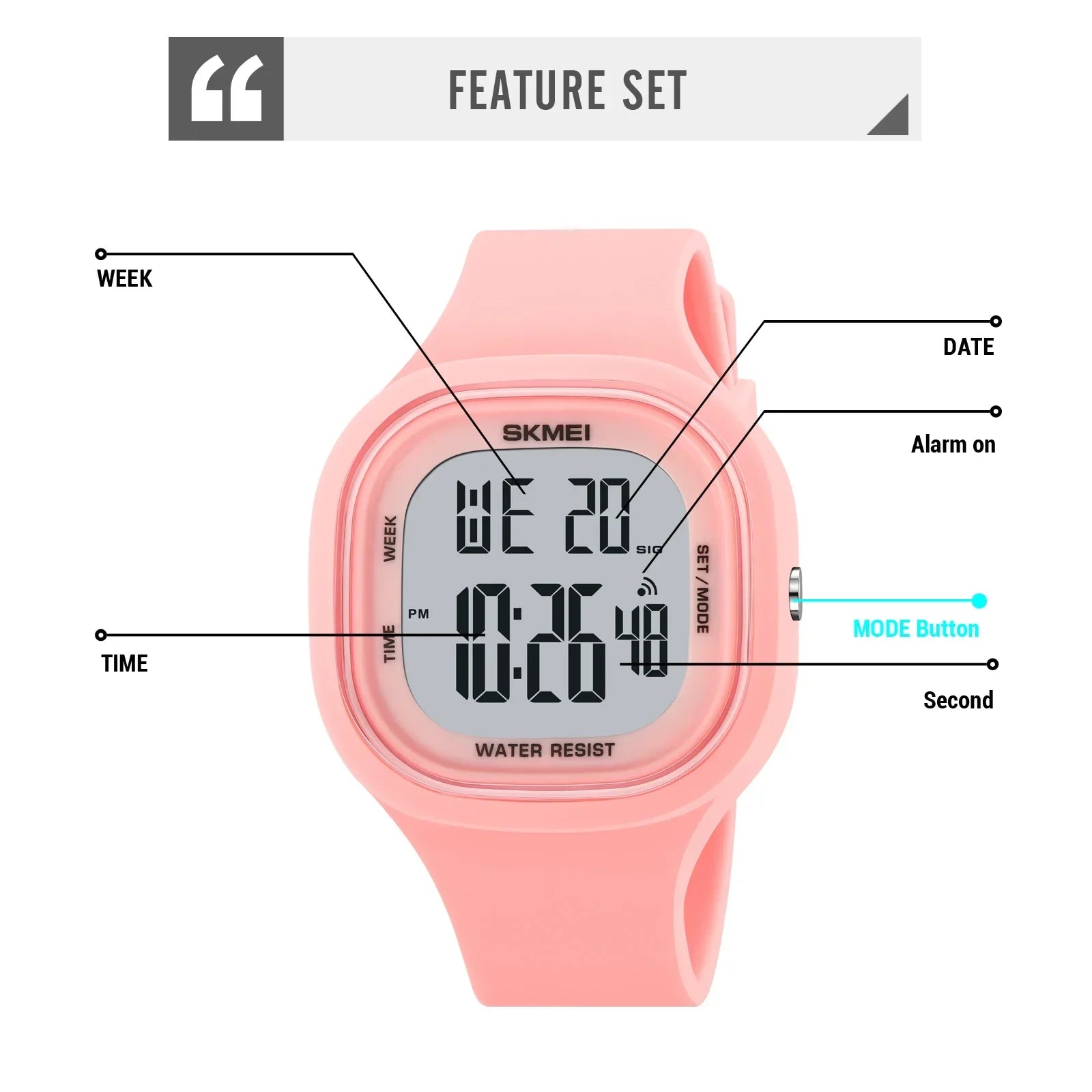SKMEI 2290 Wristwatch For Teenager Boys and Girls Cool Vitality Stopwatch Digital Sports Watches Male Fashion 5Bar Waterproof