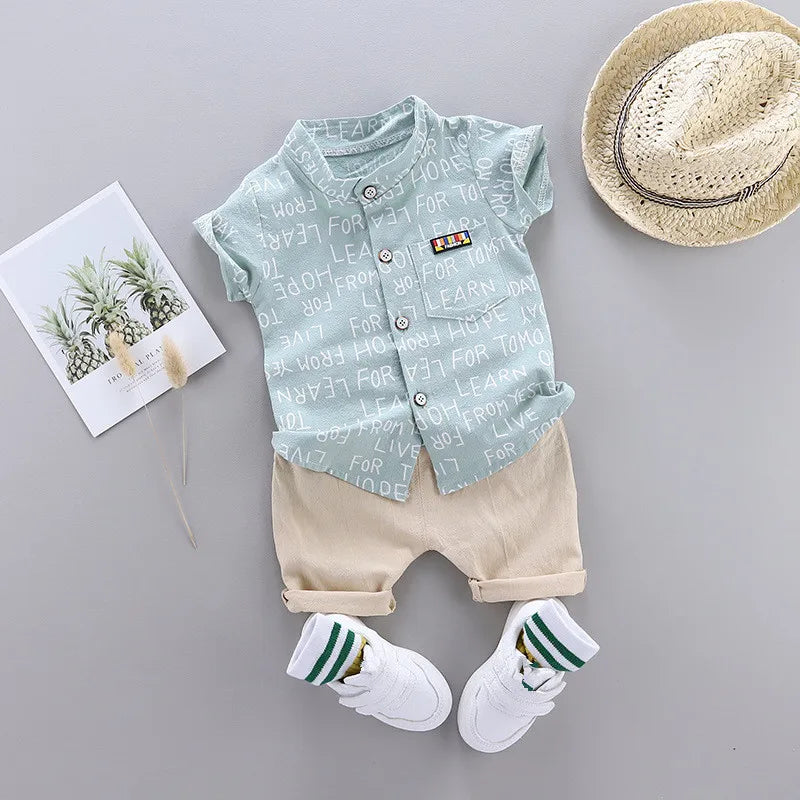 Fashion Baby Boy's Suit Summer Casual Clothes Set Top Shorts 2PCS Baby Clothing Set For Boys Infant Suits Kids Clothes