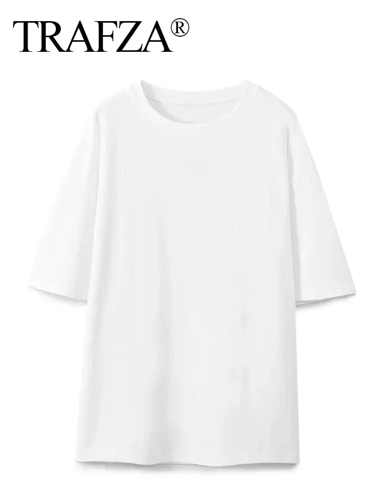 HH Summer Women Basic T-shirt Casual Cotton O Neck Short Sleeve Shirts High Quality Solid Color Top Female Fashion Loose Top
