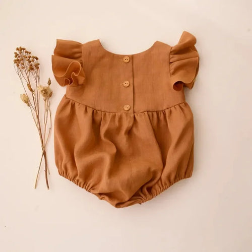 0-24M Linen Cotton Newborn Girl Clothes Lovely Summer Baby Romper Infant Girl Jumpsuits