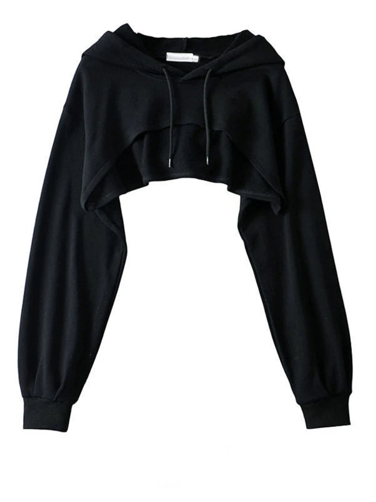 With Hat Hoodies Women Basic Design Young Korean Fashion Mujer All-match Teens Simple Cool Loose Y2k Cozy Street Wear Popular