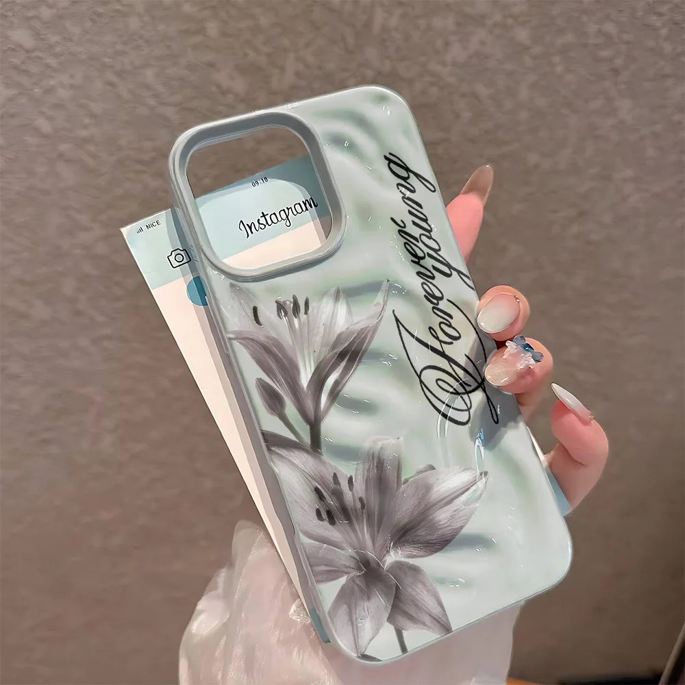 Colorful Floral Patterns Phone Case For IPhone 16 Pro Max 15 Plus 14 12 13 11 17 Air Fashion Shockproof Protective Cover