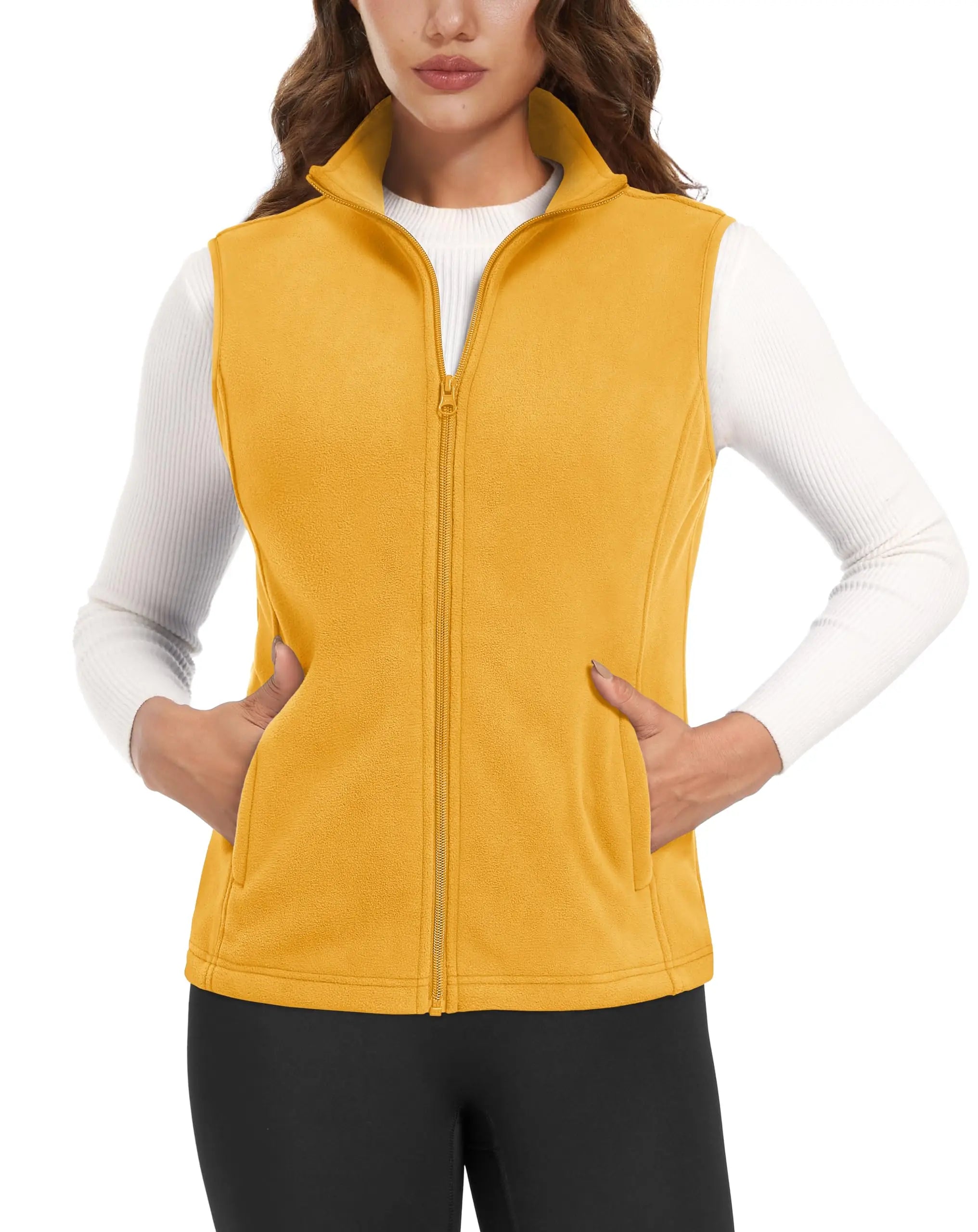 TACVASEN Autumn Winter Soft Warm Vest Womens Fashion Fleece Sleeveless Jacket Lightweight Outdoor Casual Zipper Front Waistcoat