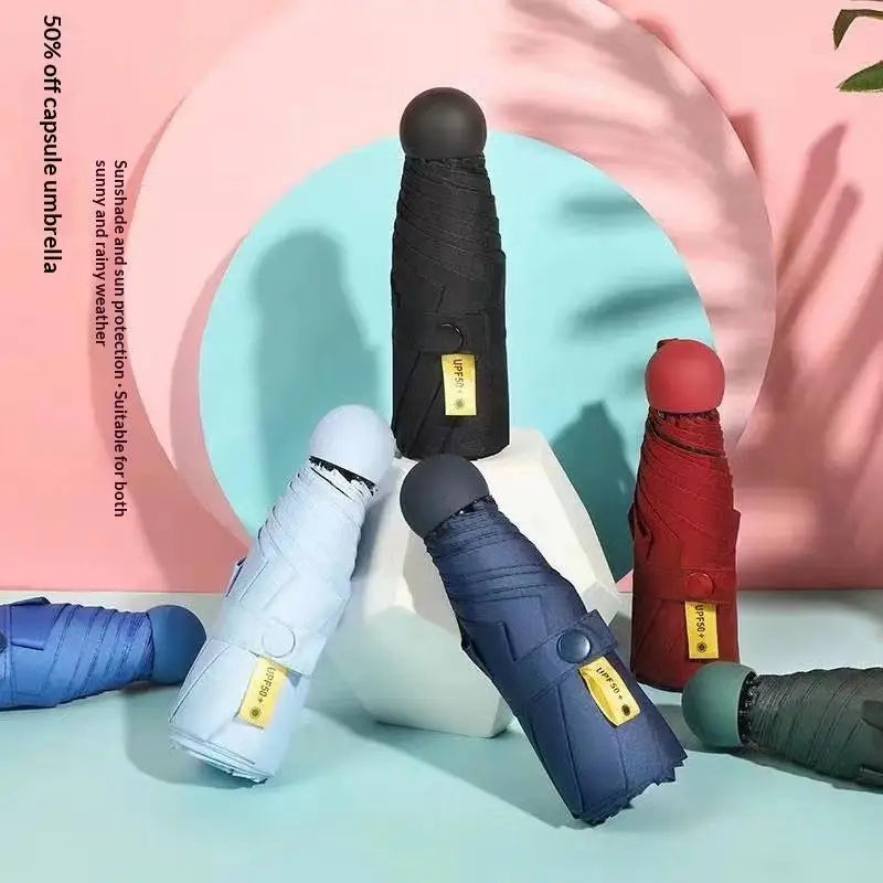 Compact Travel Mini Umbrella Uv Protection Umbrella 5 Fold Ultra Lightweight Sunshade Umbrellas Protable Manual