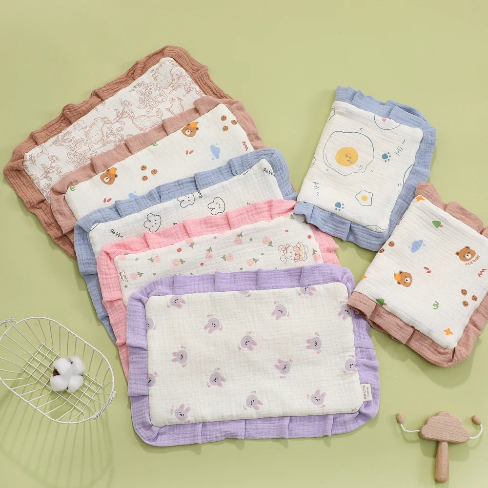 Newborn Baby Flat Pillow Cartoon Printed Baby Pillow Cotton New Born Cloud Pillow Four Seasons Universal Pillow Cushion